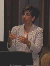 Gail Berenson presenting a lecture at Nazareth College in Rochester, New York.